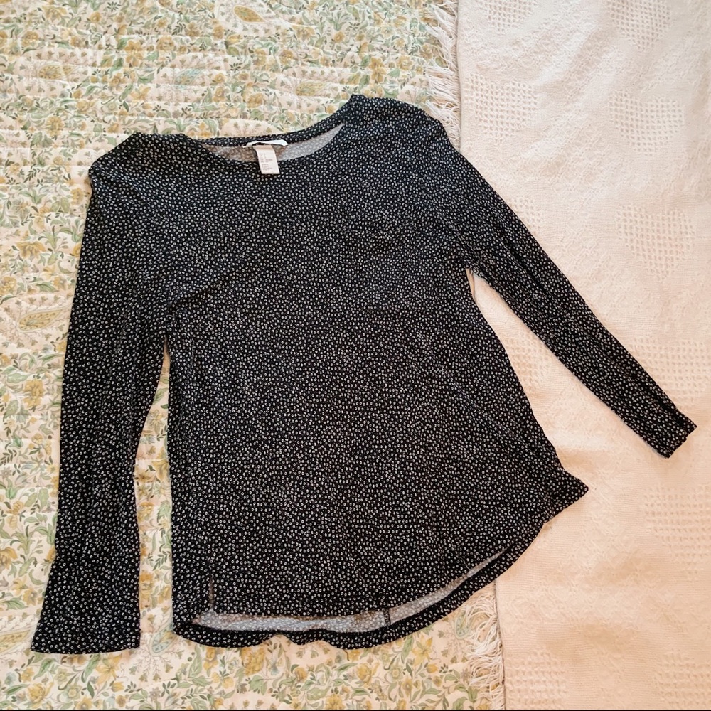 H&M mid sleeve floral pattern blouse